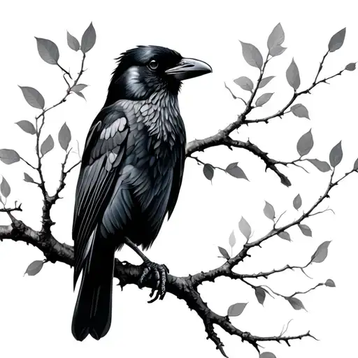 A Crow In A Tree Without Leaf