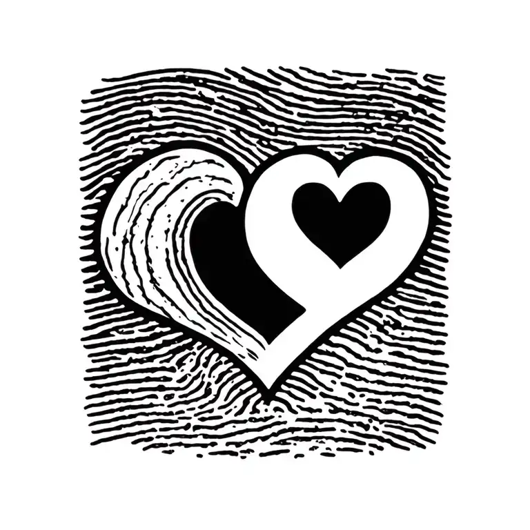 Fingerprint Heart Initials Semi Colon