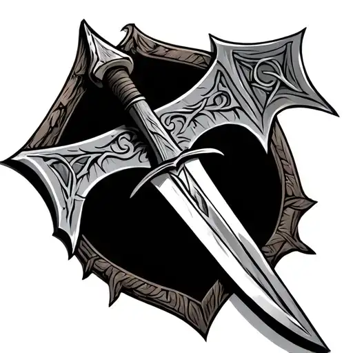 Forest From Axes And Swords Of The Vikings