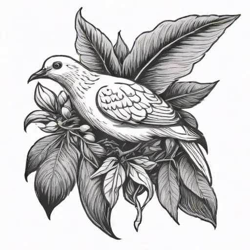 Dove Olive Branch And Ladybird