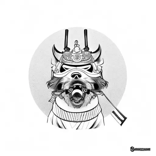 Samurai Dog With Mask
