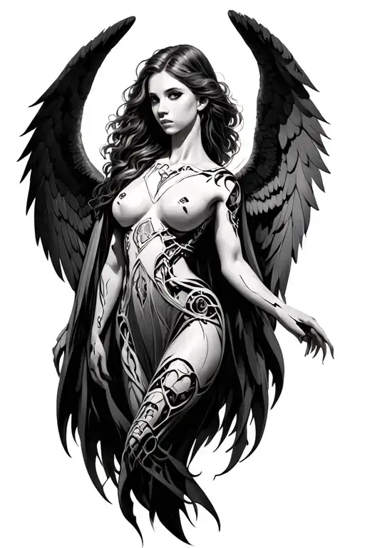 Biomechanical Female Guardian Angel