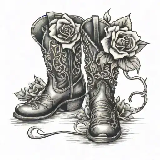 Flowers Coming Out The Top Of Cowboy Boots Coding