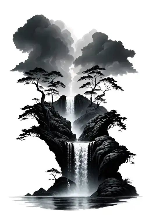 Tribal With Waterfall