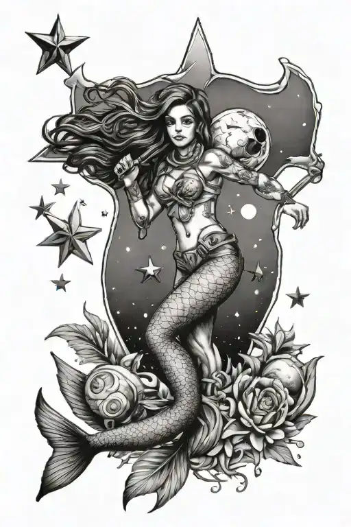 Mermaid And Astronaut Texas Texas Texas