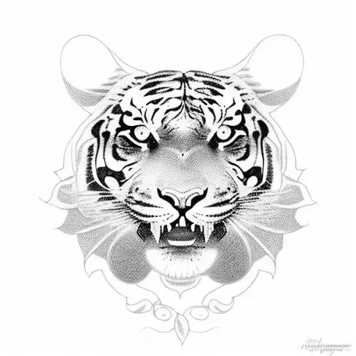 A Coffee Tree With Intricate Foliage Forming The Shape Of A Tiger