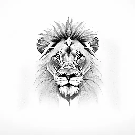 Lion Walking With Baby Lion