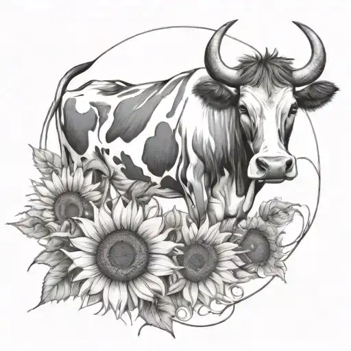 Cow And Sunflower Infinity Symbol