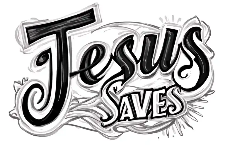 Plain Script Jesus Saves