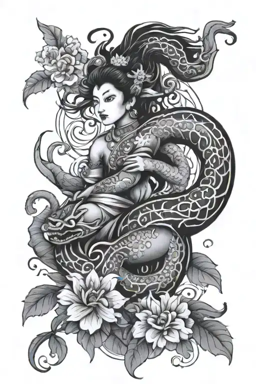 Asian Inspired Traditional Drawing
