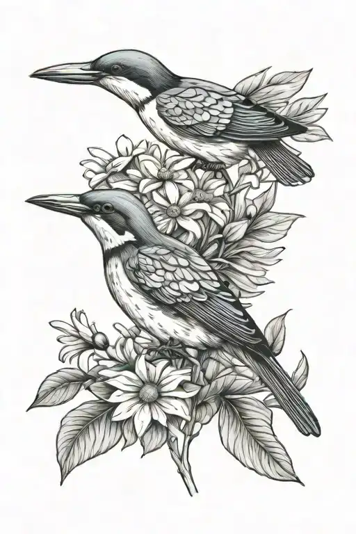 Snowpea And Daisy Bouquet With Kingfisher