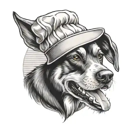 A Dog With A Chef's Hat Exploring The Outdoors