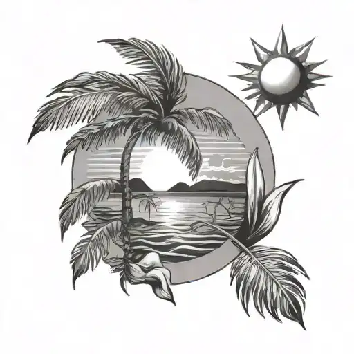 Palm 1 Piece With Sun