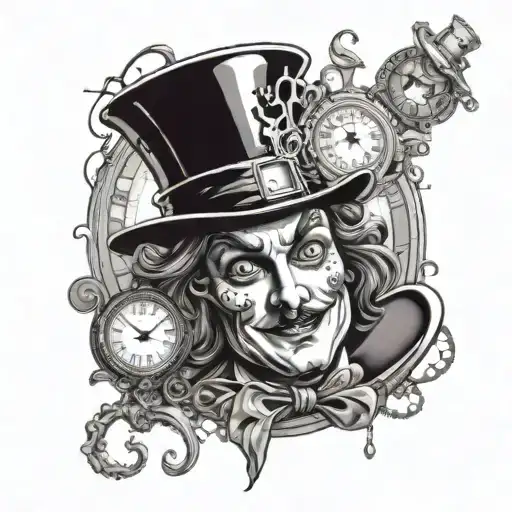 Mad Hatter And Dali Melting Clock