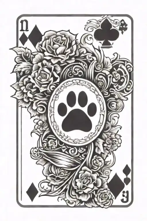 Paw Print Playing Card Western