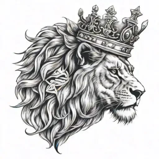 Lion Wearing A Crown That Has A Star Of David In Its Eye