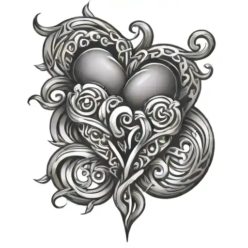 Caducious Symbol Intertwined Hearts