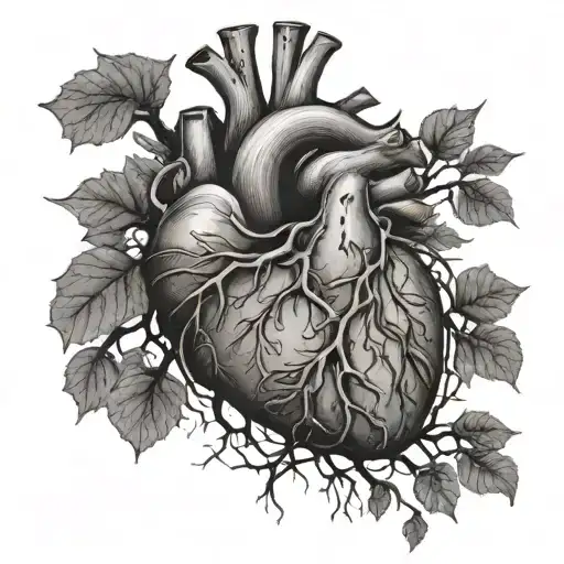 Human Heart Roots Tree Growing