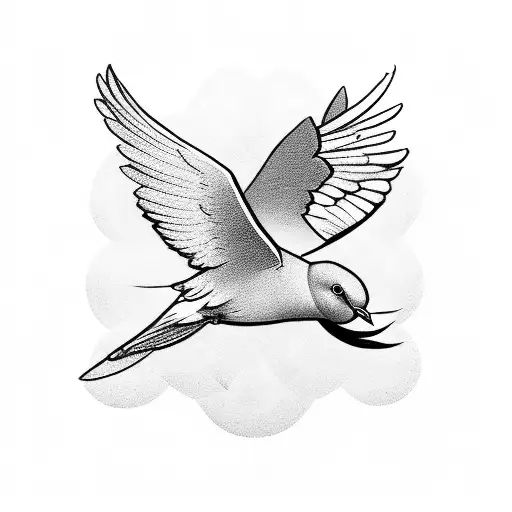 Serenity Prayer With 2 Small Doves And A Cloud Background