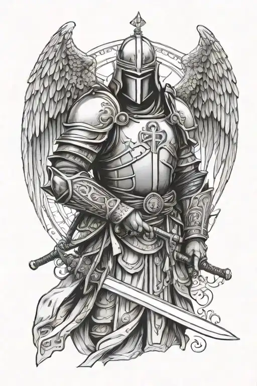 Angel Knight Templar Samurai Arm With Compass