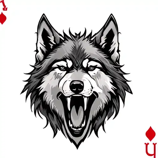 King Card With Wolf Howling