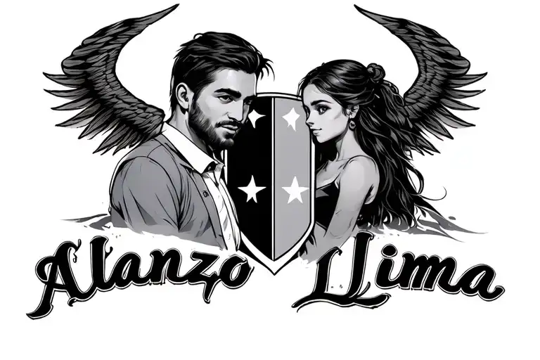 Father And Daughter Of Alianza Lima And Shield Is Written