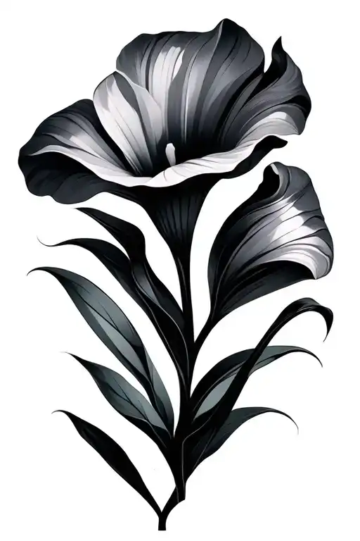 Geometric Cala Lily Blooming