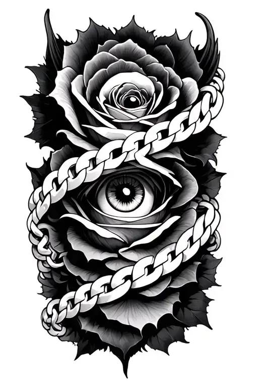 Dragon Eye Rose Chain Wrapped