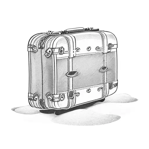 A Vintage Suitcase Adorned With Travel Stickers And A Mountain Landscape