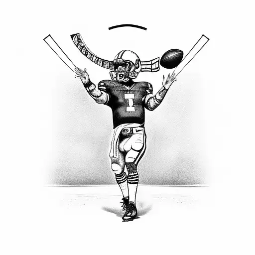 Quarterback With Cross In Background