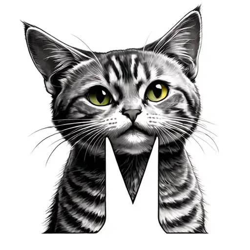 Cat With Letter M