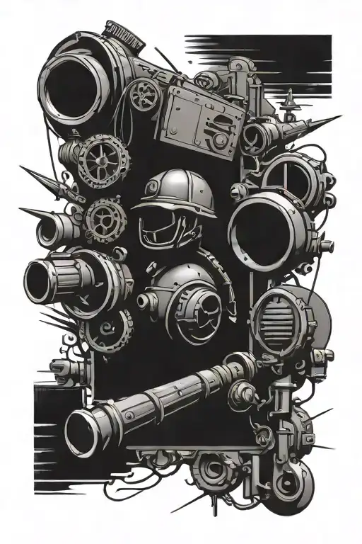 Military Engineer-themed Tattoo Design Inspired
