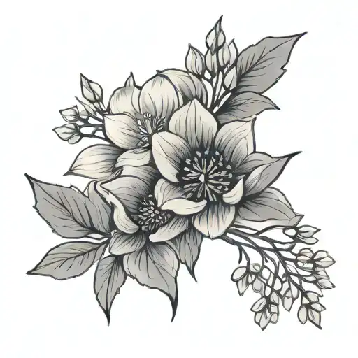 Simplified Minimalist December Birth Flower