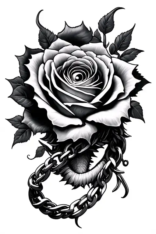 Dragon Eye Rose Chain Wrapped