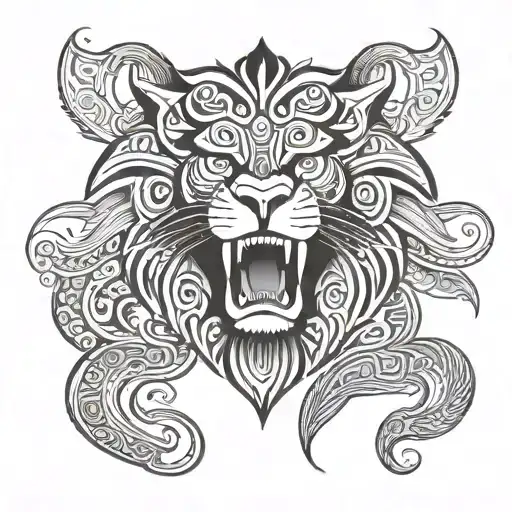 Maori Design And Lion