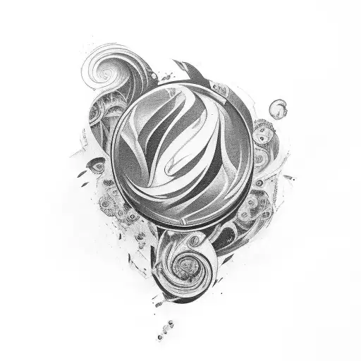 A Forearm Covered In Swirling Dark Lettering That Fades Into Shadows