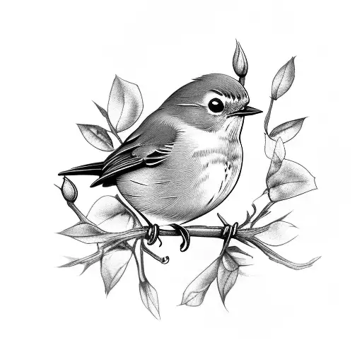 A Robin Perched On A Rose