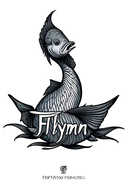 Pisces Zodiac Sign Incorporated With Name Flynn