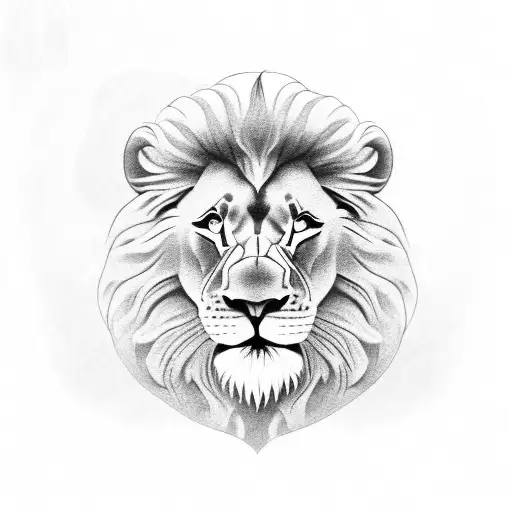 Lion Head And Praying Hands