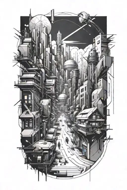 Geometric Sci Fi Cityscape Inspired