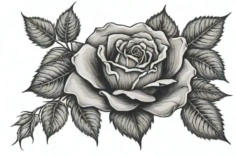 Rose With Dziadzia In Stem