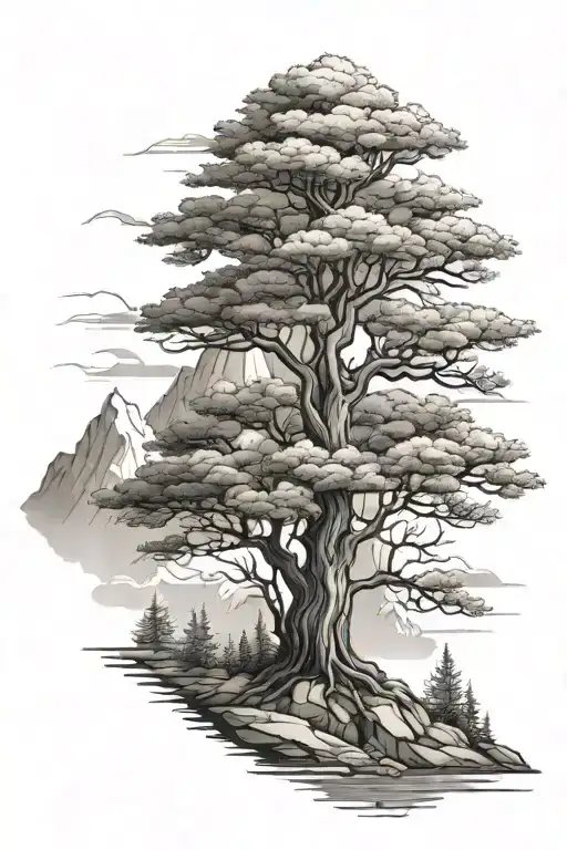 Landscape Mountain Tree Of