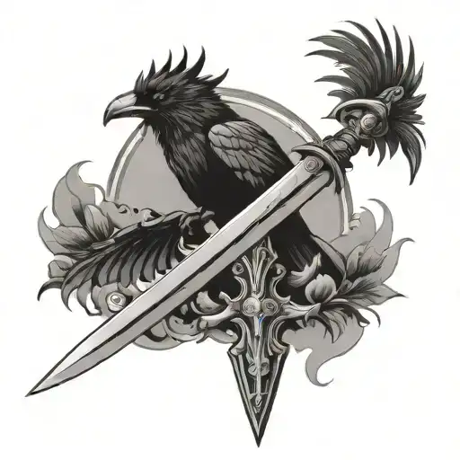 Sword With Crows Flying