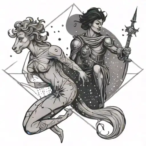 Saggitarius And Aquarius Constellation Merging Together