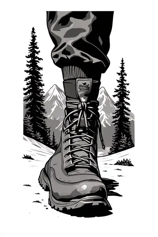 National Parks And Hiking Boot Stepping