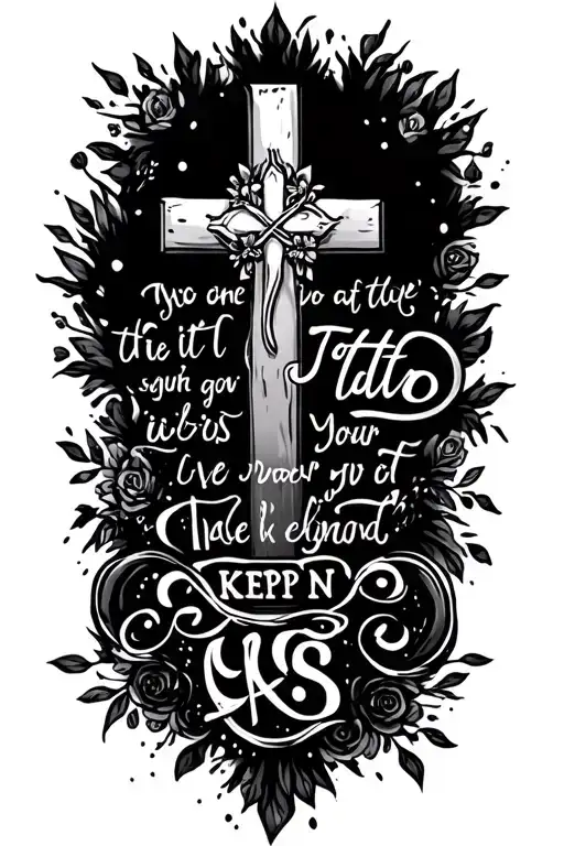 A Bible Verse With A Cross And Dark Background And Keep It Simple