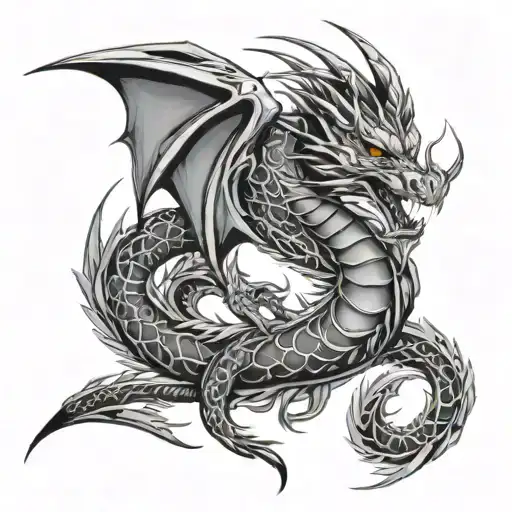 Dragon Tribal Inspired Tattoo Design Featuring