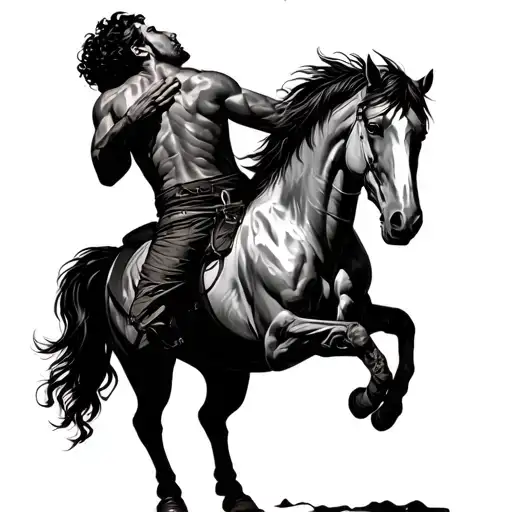 Man Sthrowing A Horse Over His Shoulder