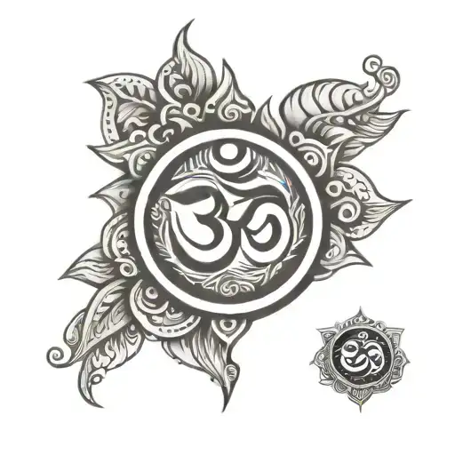 Om Breath Symbol With Sobriety Symbol Made