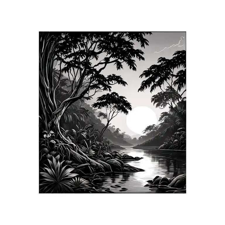 Dawn In A Jungle Scene